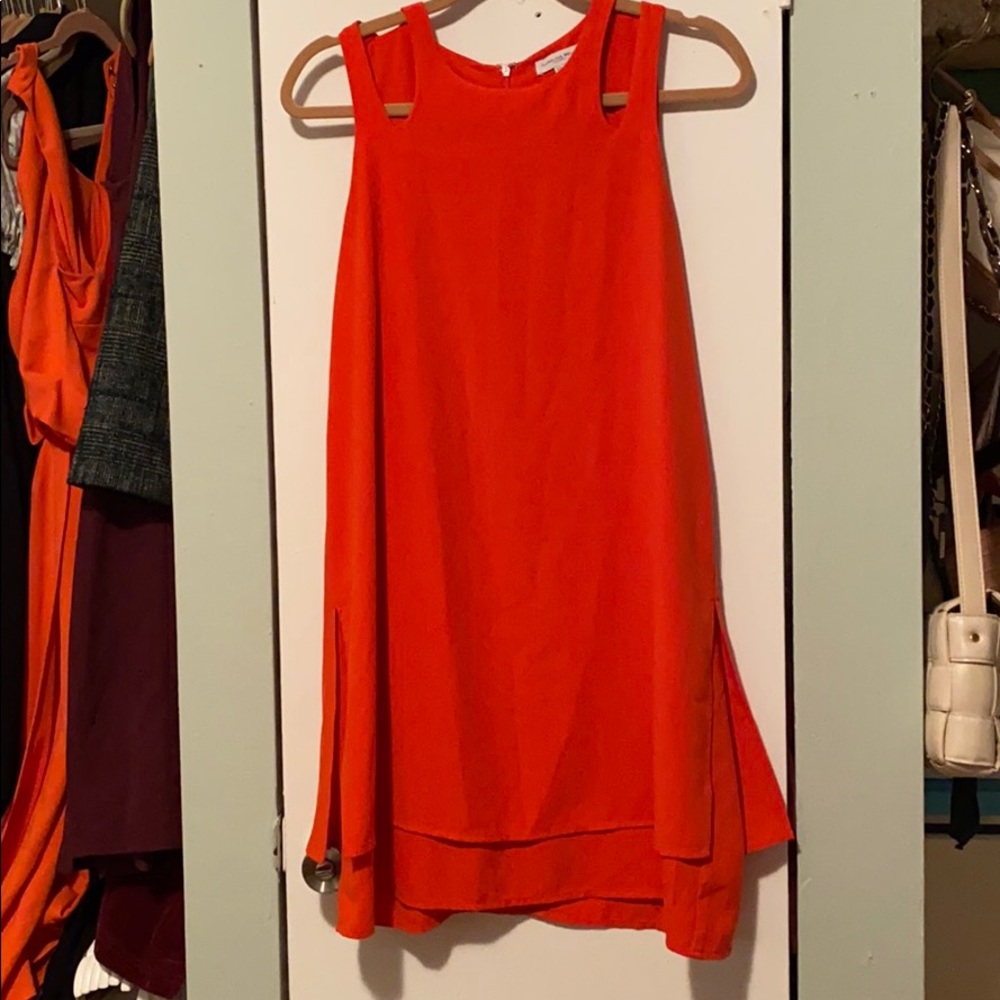Cut out tangerine dress